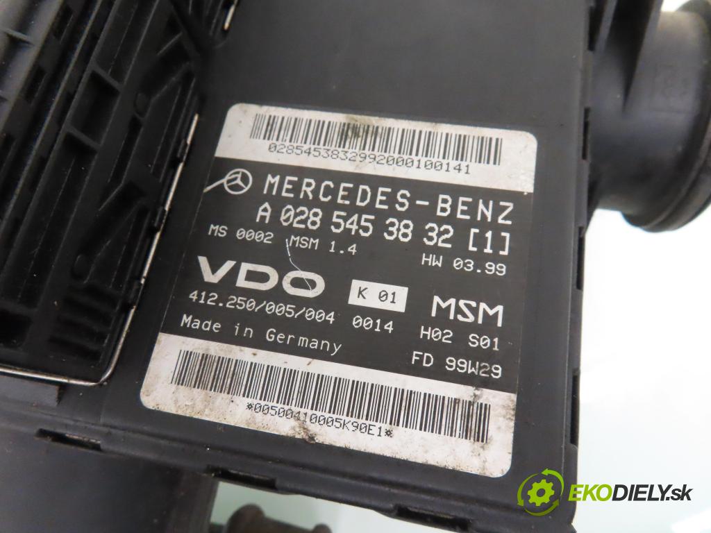 MERCEDES-BENZ KLASA A (W168) HB 1999 60,00 1.4 A 140 82 - M 166.940 1397,00 Riadiaca jednotka Motor A0285453832 ; A1661402900