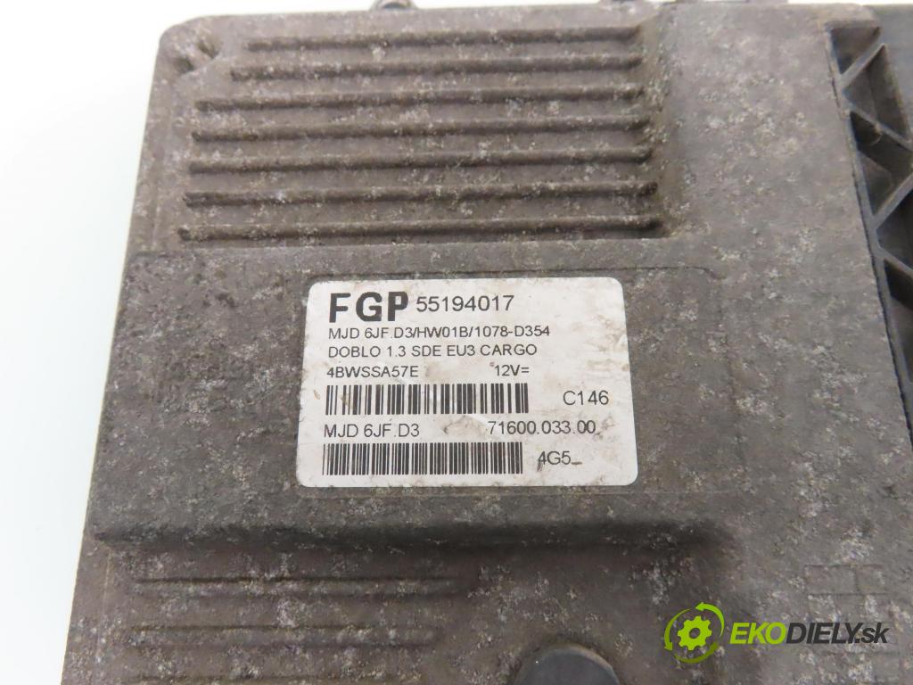 FIAT DOBLO nadwozie wielkoprzestrzenne (MPV) (119_, 223_) FURGON 2004 51,00 1.3 JTD 16V - 188 A9.000 1248,00 Riadiaca jednotka Motor 55194017 ; MJD6JFD3
