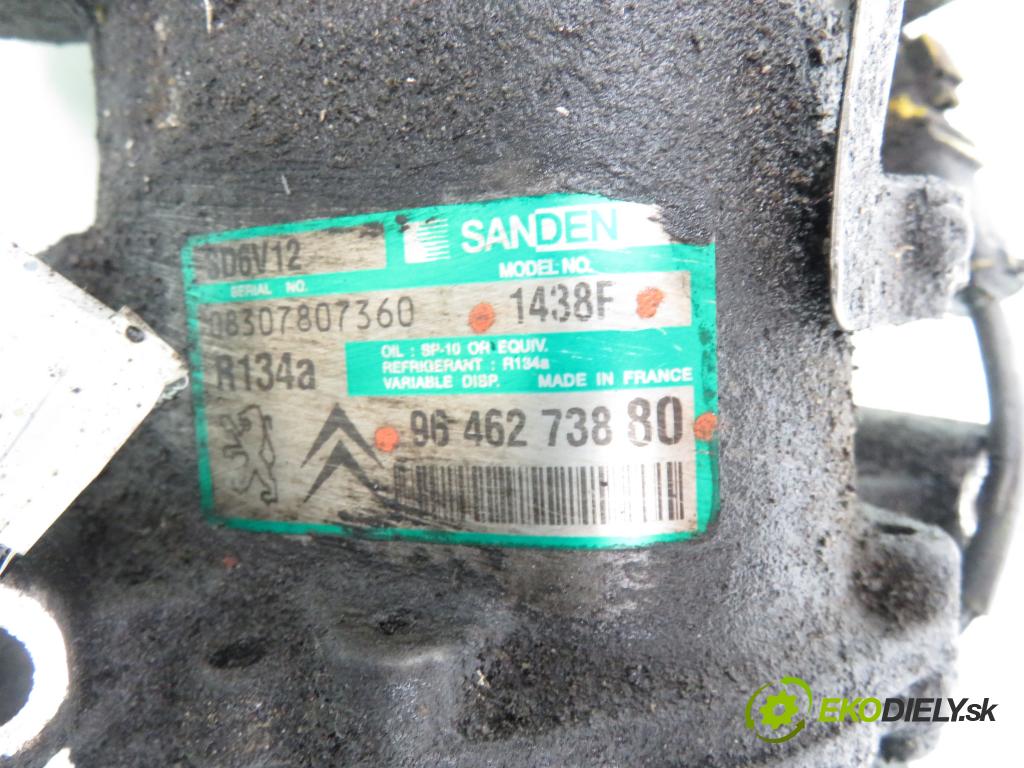 CITROEN XSARA PICASSO (N68) MINIVAN 2001 85,00 1.8 16V - 6FZ (EW7J4) 1749,00 KOMPRESOR: klimatizácie 1438F ; 9646273880 (Kompresor klimatizácie)