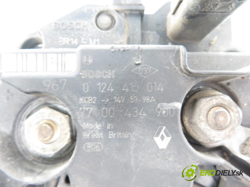 RENAULT SCENIC I (JA0/1_) MINIVAN 1999 70,00 1.4 16V (JA0D, JA1H, Ja0W, JA10) - K4J 714 1390,00 Alternátor 0124415014 ; 7700434900 (Alternátor)