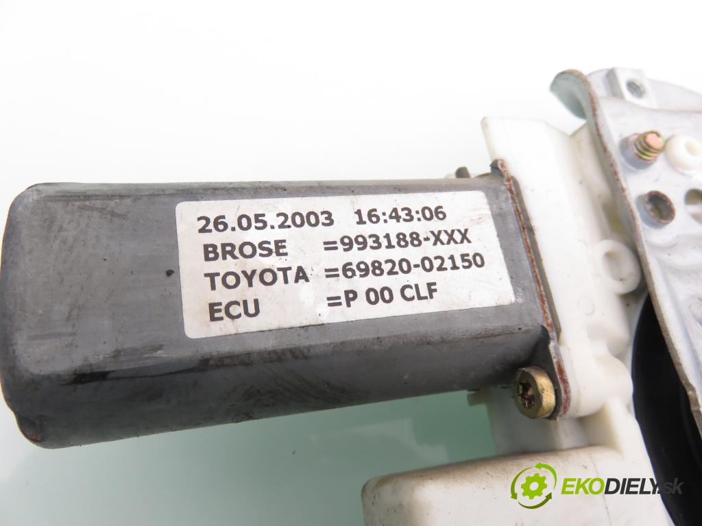 TOYOTA COROLLA (_E12_) SEDAN 2003 71,00 1.4 VVT-i 97 (ZZE120) - 4ZZ-FE 1398,00 mechanismus oken 6982002150