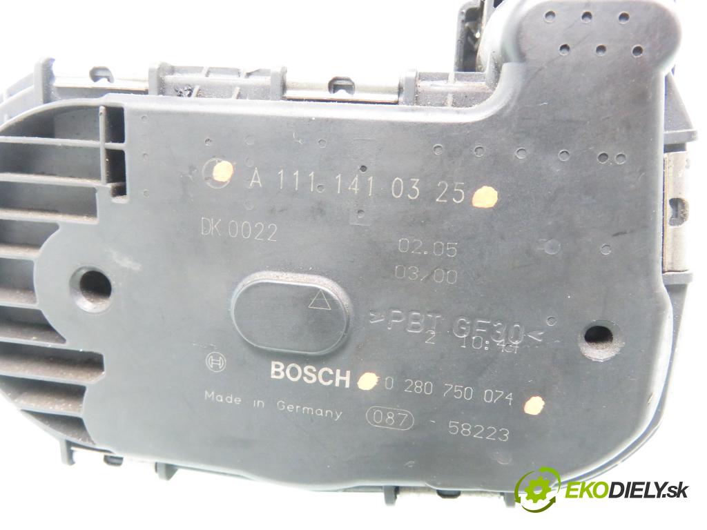 MERCEDES-BENZ KLASA C (W203) SEDAN 2000 120,00 C 200 Kompressor (203.042) - M 271.940 1796,00 Škrtiaca klapka A1111410325 ; 0280750074 (Škrtiaca klapka)