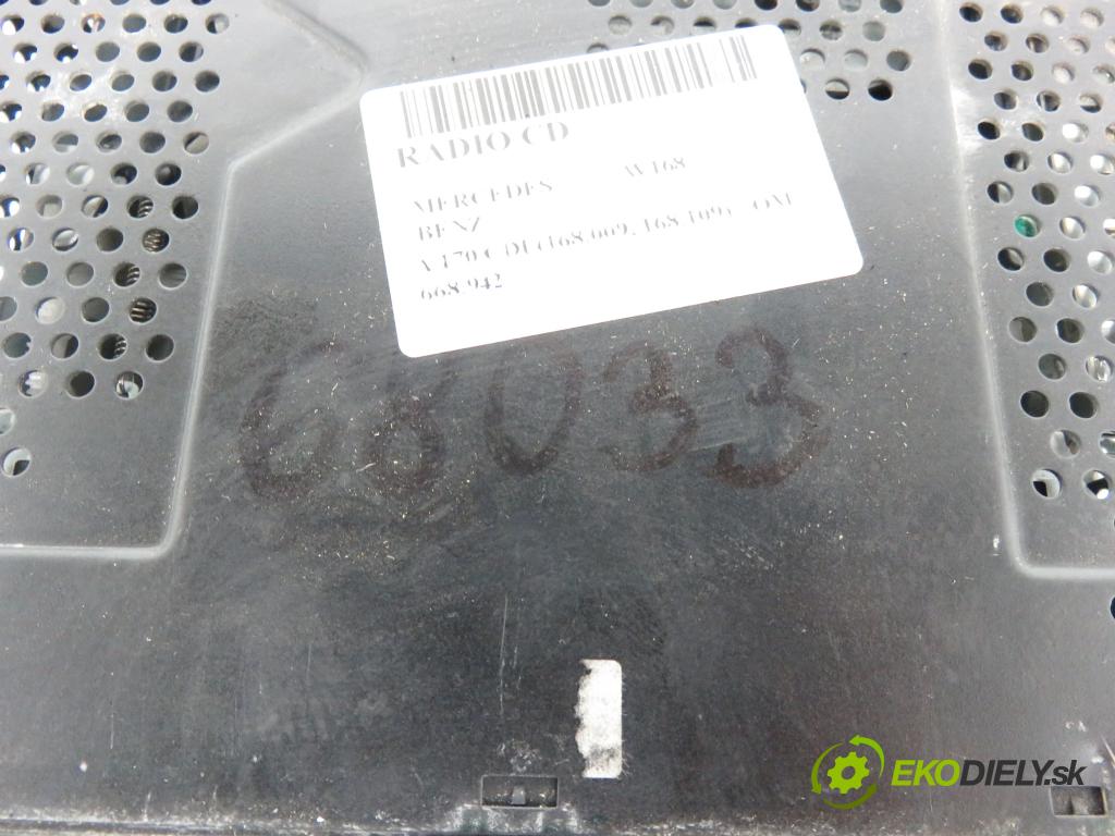 MERCEDES-BENZ KLASA A (W168) HB 2002 70,00 A 170 CDI 95 - OM 668.942 1689,00 RADIO CD A1708200386