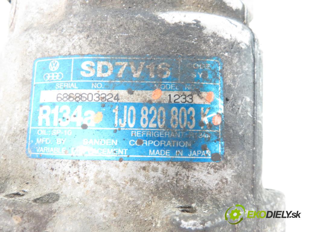VW GOLF IV (1J1) HB 1998 74,00 1.6 - AKL 1595,00 KOMPRESOR: klimatizácie 1J0820803K ; 1233 (Kompresor klimatizácie)