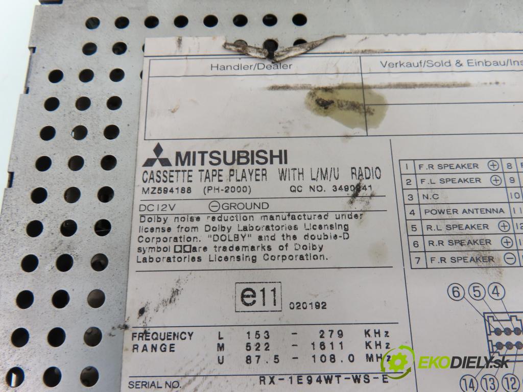 MITSUBISHI SPACE STAR nadwozie wielkoprzestrzenne (MPV) (DG_A) MINIVAN 2000 61,00 1.3 16V (DG1A) - 4G13 (16V) 1299,00 RADIO Modul MZ594188