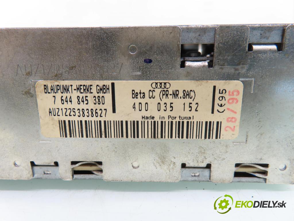 AUDI A4 (8D2, B5) SEDAN 1995 75,00 1.6 - ALZ 1595,00 RADIO Modul 4D0035152