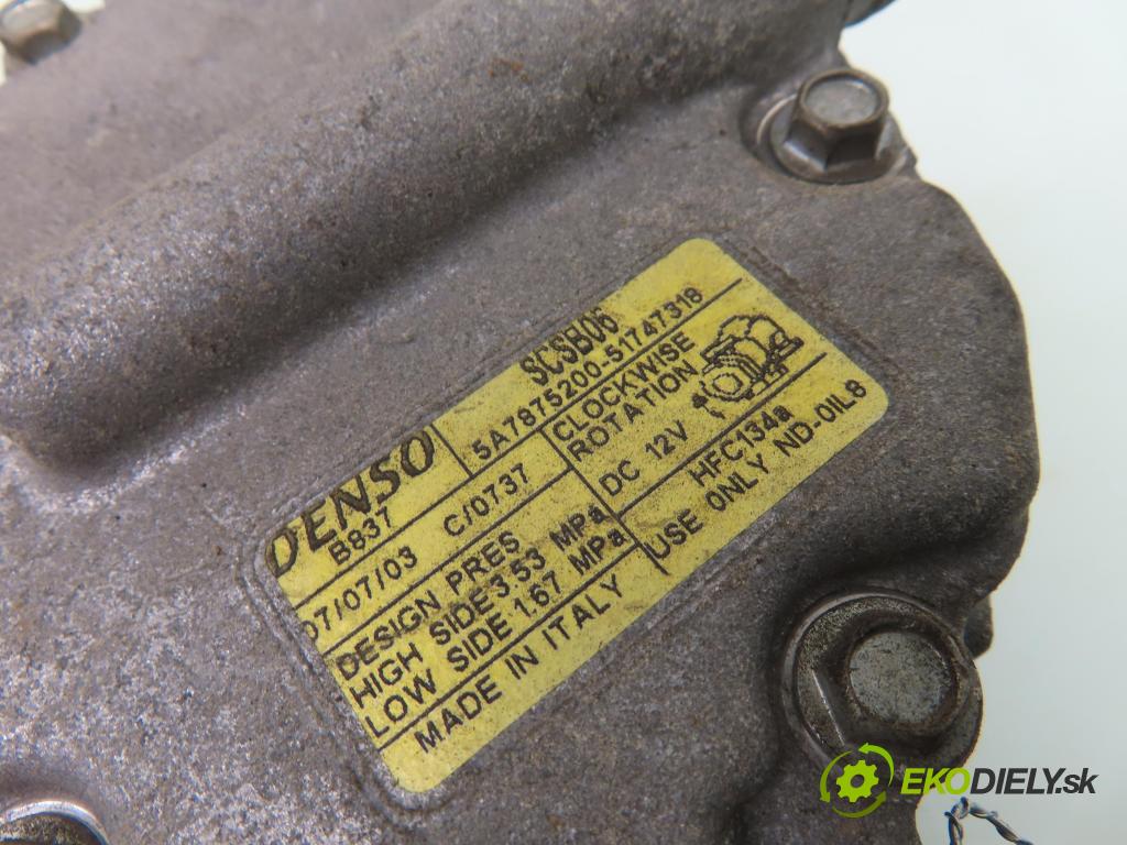 FIAT BRAVO II (198_) HB 2007 66,00 1.4 - 192 B2.000 1368,00 KOMPRESOR: klimatizácie SCSB06 (Kompresor klimatizácie)