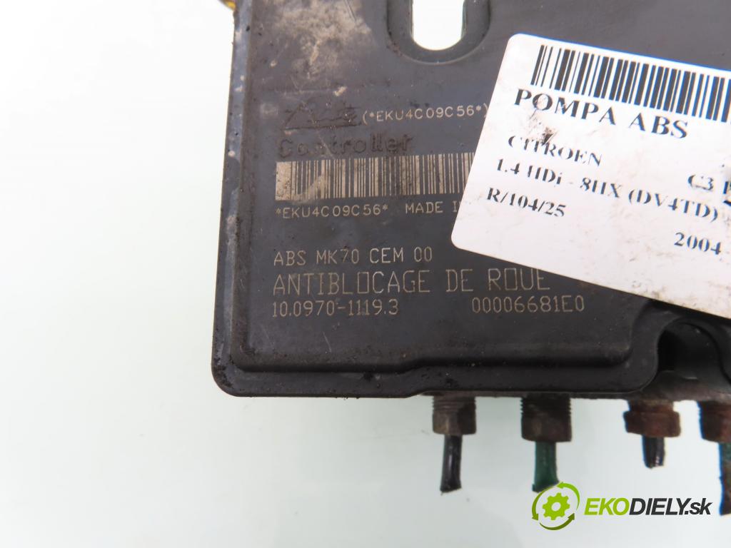 CITROEN C3 I (FC_) HB 2004 50,00 1.4 HDi 8V - 8HX 1398,00 Pumpa ABS 10097011193 ; 9653524680 (Pumpa ABS)