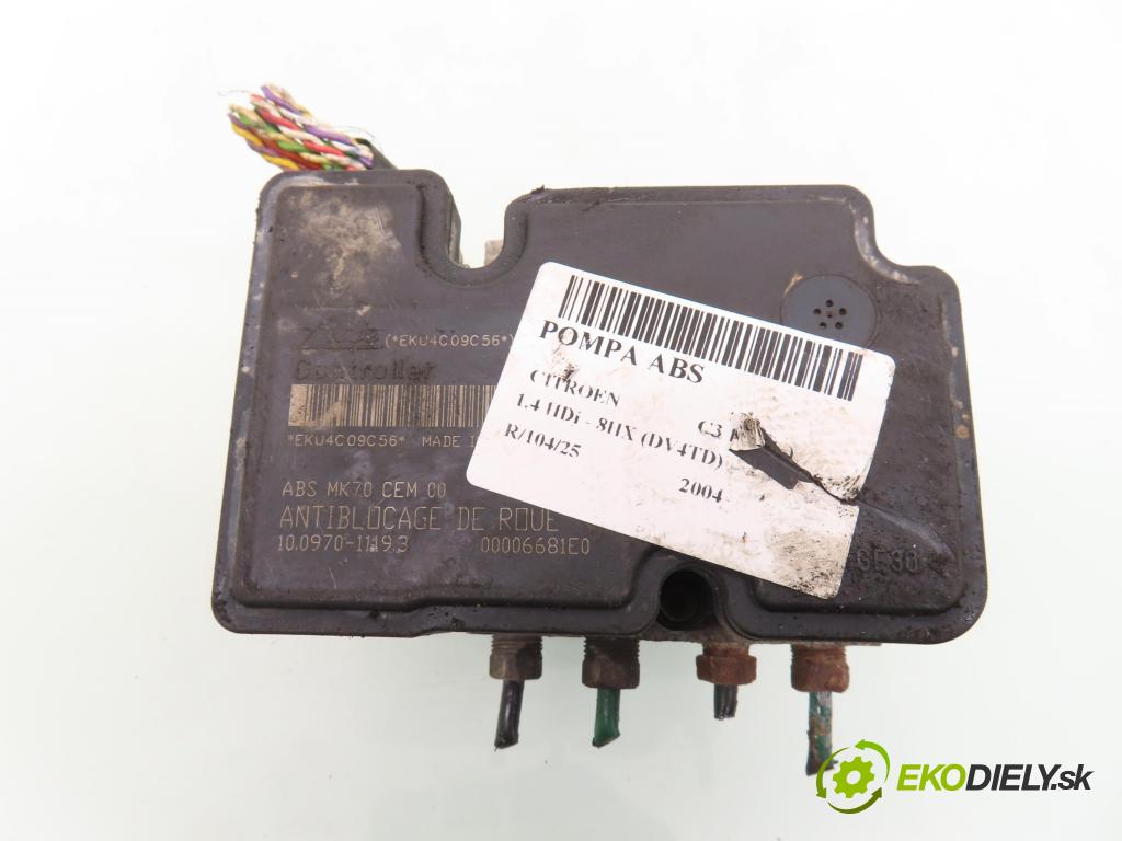 CITROEN C3 I (FC_) HB 2004 50,00 1.4 HDi 8V - 8HX 1398,00 Pumpa ABS 10097011193 ; 9653524680 (Pumpa ABS)