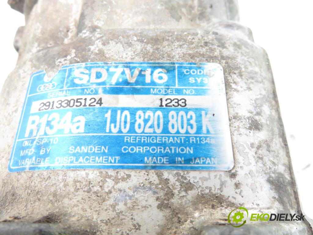 SEAT LEON (1M1) HB 2002 77,00 1.6 16 V - ATN 1598,00 KOMPRESOR: klimatizácie 1J0820803K ; 1233 (Kompresor klimatizácie)