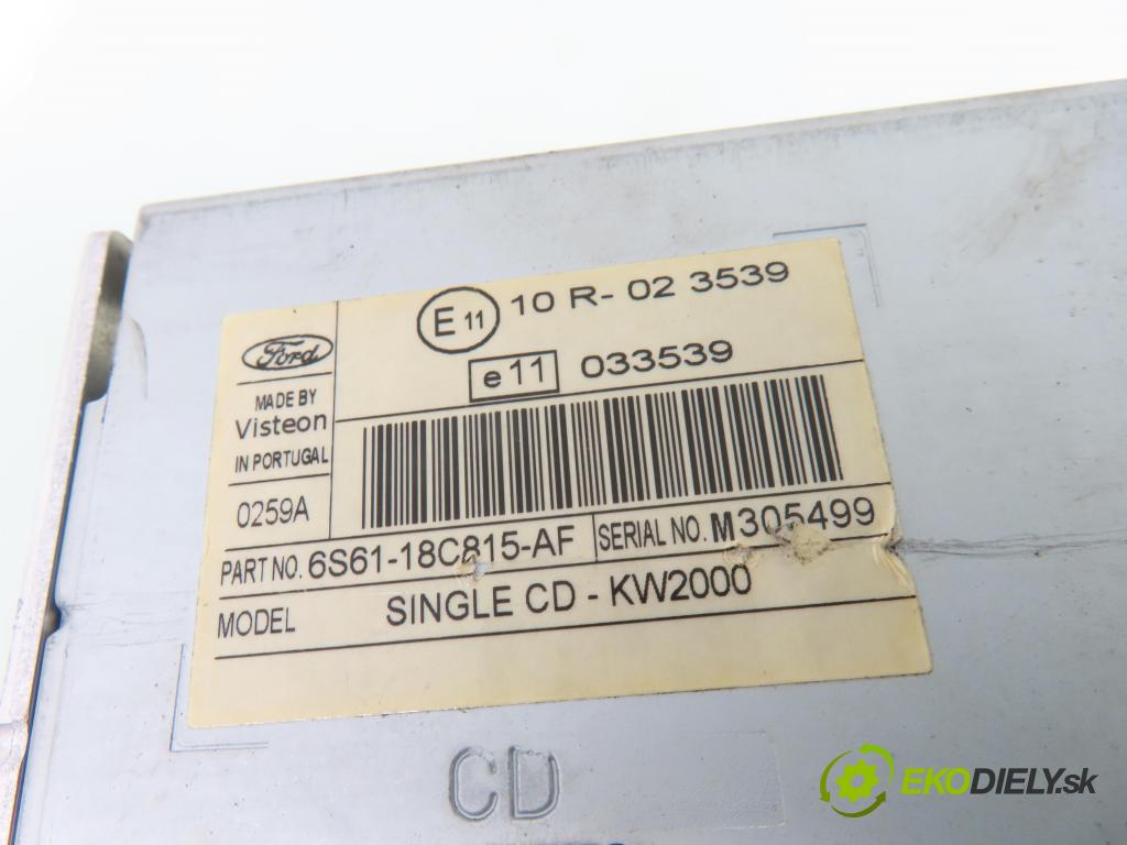 FORD FOCUS C-MAX (DM2) MINIVAN 2006 85,00 1.8 TDCi - KKDA 1753,00 RADIO CD 6S6118C815AF