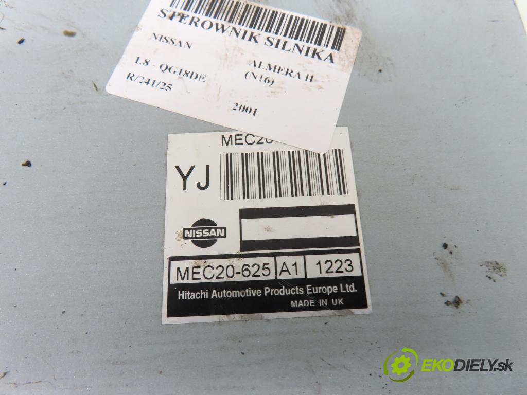 NISSAN ALMERA II (N16) HB 2001 84,00 1.8 - QG18DE 1769,00 Riadiaca jednotka Motor MEC20625