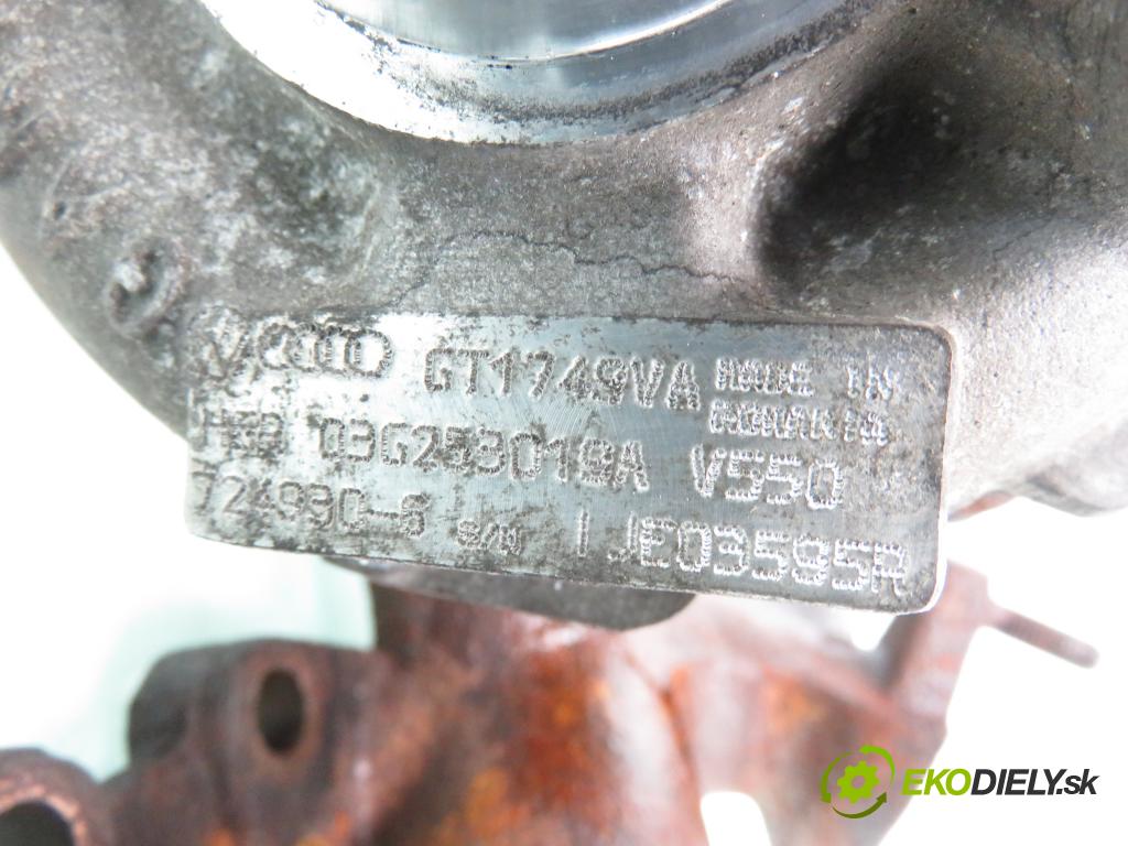 AUDI A3 (8P1) HB 2006 103,00 2.0 TDI PD 16V 140 1968,00 Turbodúchadlo 03G253019A ; GT1749VA (Turbodúchadlo (kompletné))
