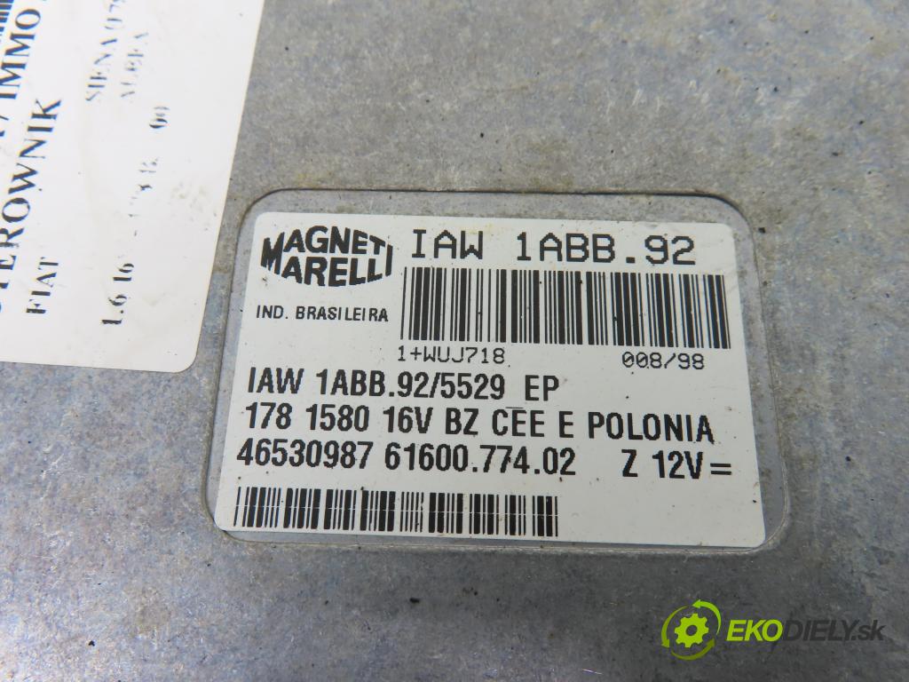 FIAT SIENA (178_) / ALBEA SEDAN 1998 74,00 1.6 16V 101 - 178 B3.000 1581,00 spínačka / imobilizéra IMMO / řídící jednotka IAW1ABB92 ; 46530987 ; 46518702