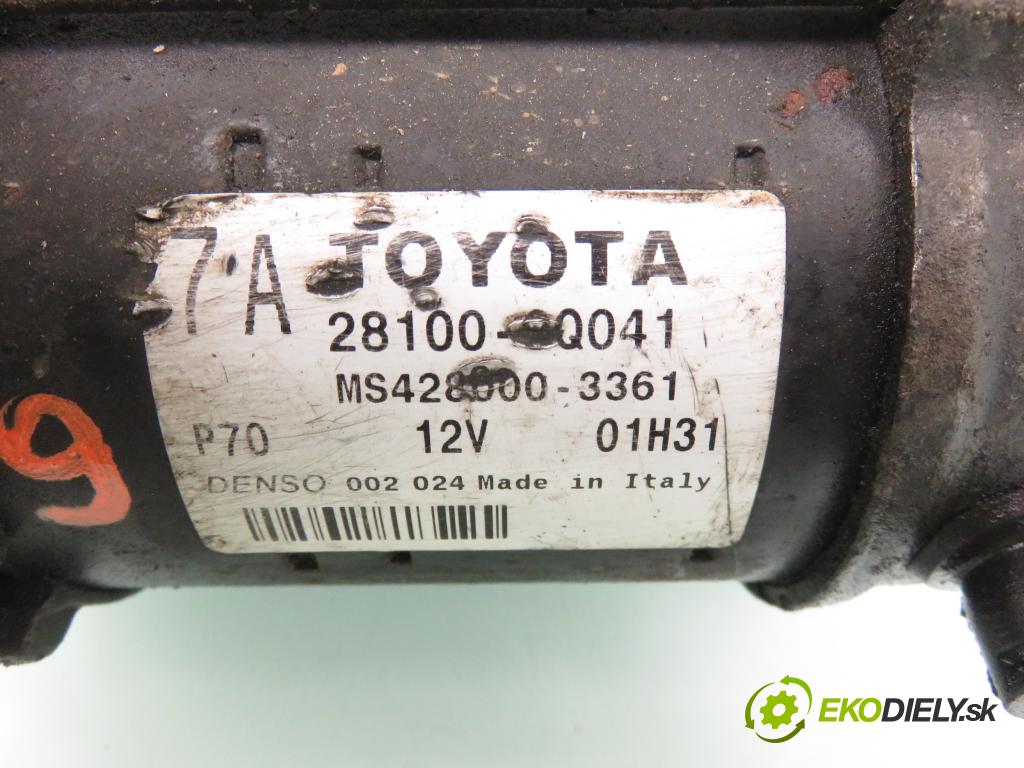 TOYOTA YARIS (_P9_) HB 2006 51,00 1.0 VVT-i (KSP90_) - 1KR-FE 998,00 Štartér 281000Q041 ; MS4280003361 (Štartér)