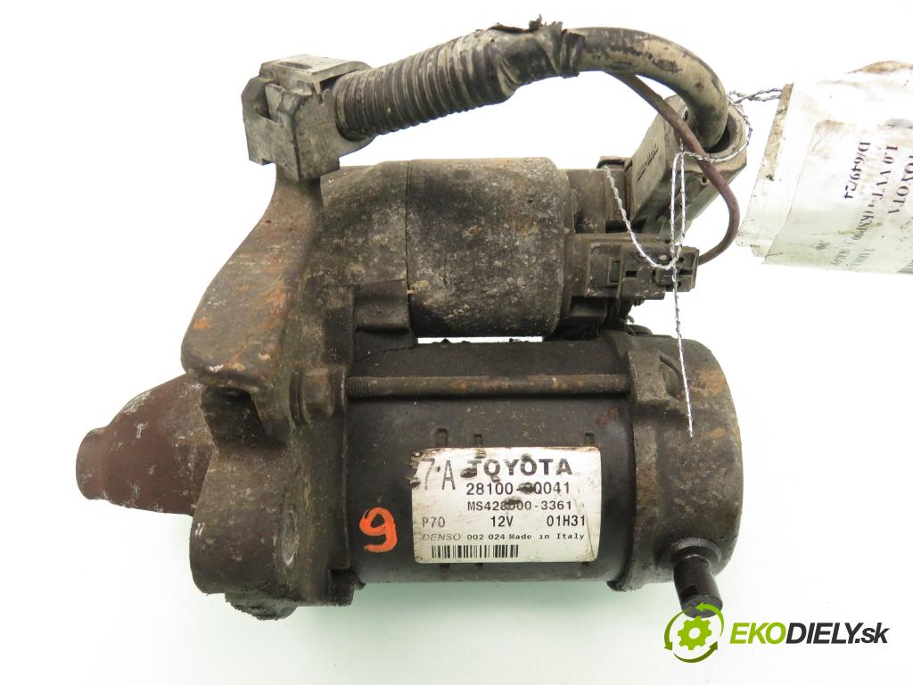 TOYOTA YARIS (_P9_) HB 2006 51,00 1.0 VVT-i (KSP90_) - 1KR-FE 998,00 Štartér 281000Q041 ; MS4280003361 (Štartér)