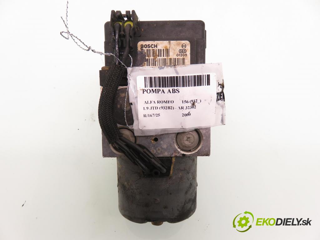 ALFA ROMEO 156 (932_) SEDAN 2000 77,00 1.9 JTD 8V 105 - AR 32302 1910,00 Pumpa ABS 0273004483 ; 0265216401 ; 46513088 (Pumpa ABS)