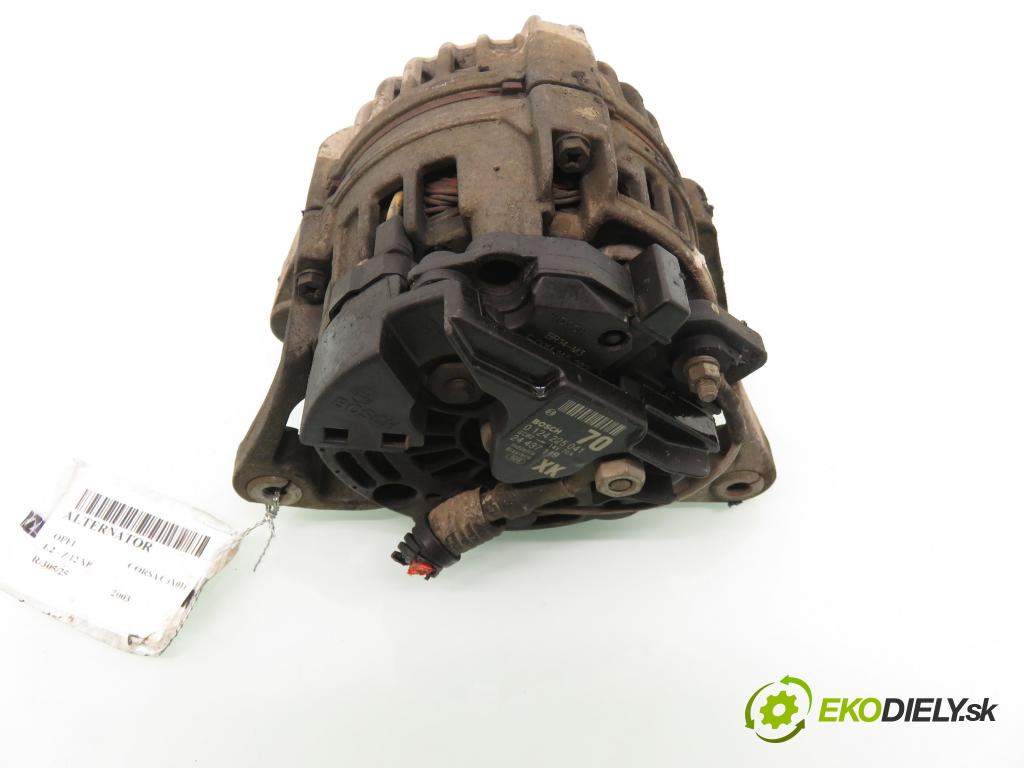 OPEL CORSA C (X01) HB 2003 55,00 1.2 16V 75 - Z 12 XE 1199,00 Alternátor 0124225041 ; 24437119 (Alternátor)