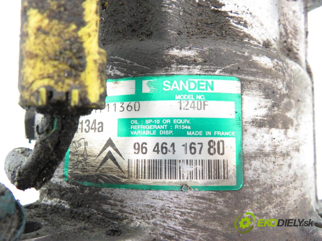 CITROEN BERLINGO / BERLINGO FIRST nadwozie wielkoprzestrzenne (MPV) KOMBIVAN 2002 66,00 2.0 HDI 90 1997,00 KOMPRESOR: klimatizácie 9646416780 ; 1240F (Kompresor klimatizácie)