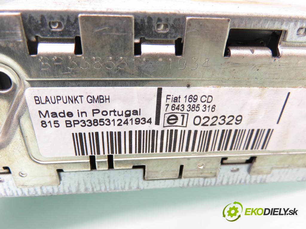 FIAT PANDA (169_) HB 2003 44,00 1.2 60 - 188 A4.000 1242,00 RADIO CD 7643385316 ; 169CD