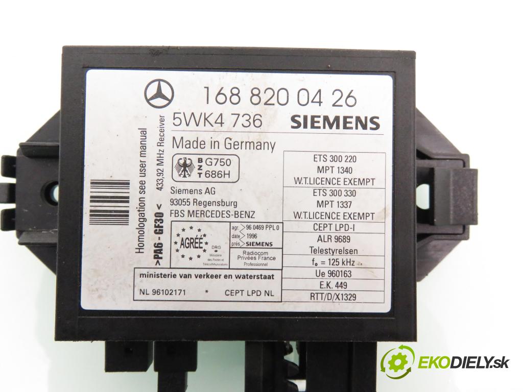 MERCEDES-BENZ KLASA A (W168) HB 1998 75,00 1.6 102 A 160  M 166.960 1598,00 spinačka 1688200426 ; 5WK4736 (Spínacia skrinka)