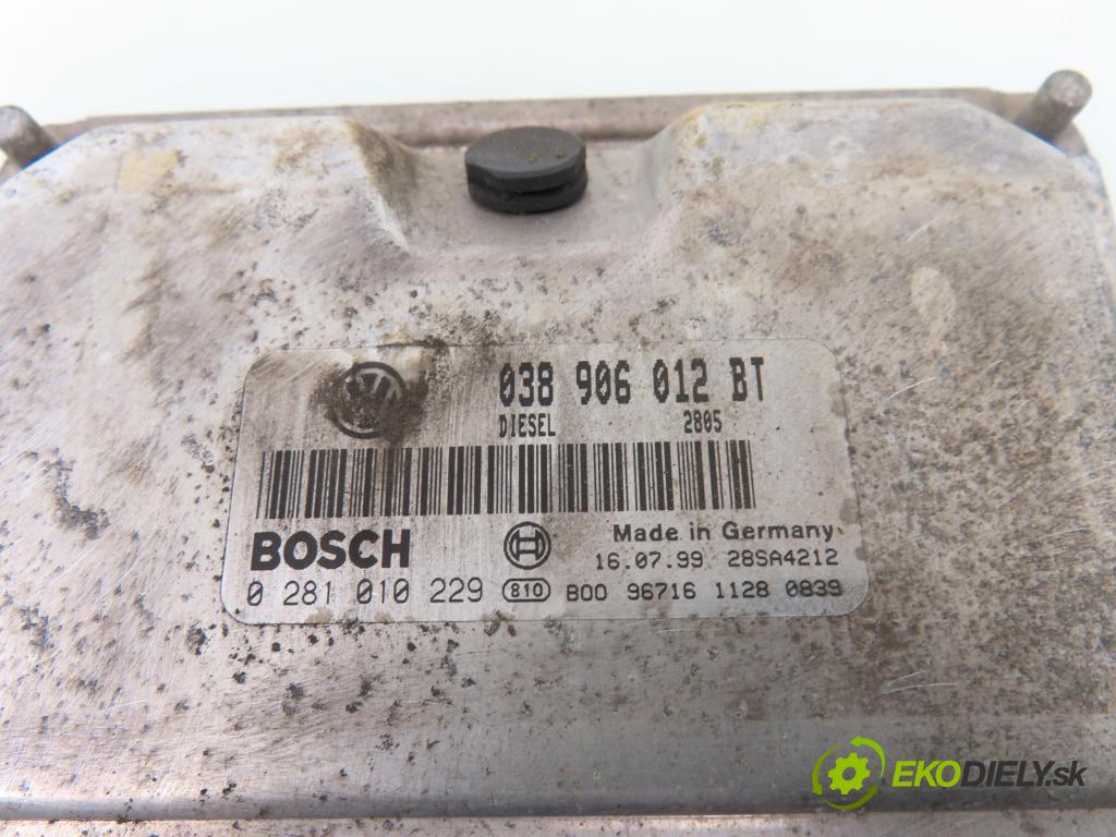 SEAT TOLEDO II (1M2) SEDAN 1999 81,00 1.9 TDI 110 - AHF 1896,00 Riadiaca jednotka Motor 038906012BT ; 0281010229