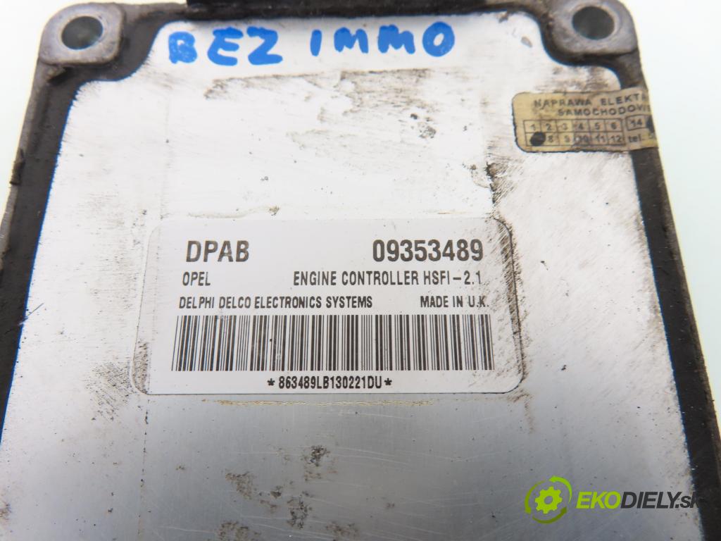 OPEL ASTRA G Kombi (T98) KOMBI 2000 62,00 1.6 8V 84 - Z 16 SE 1598,00 Riadiaca jednotka Motor 09353489