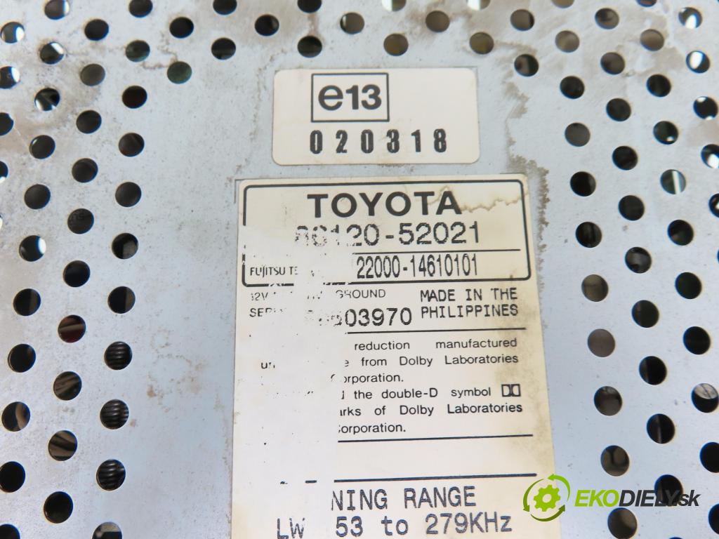 TOYOTA YARIS (_P1_) HB 1999 50,00 1.0 VVT- i 68 - 1SZ-FE 998,00 RADIO Modul 8612052021