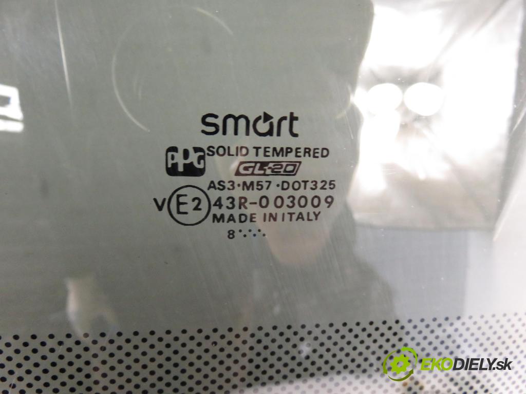 SMART FORTWO Coupe (450) HB 1999 45,00 0.6 R3 (450.332) - M 160.910 599,00 SKLENKA: střecha panoramatický