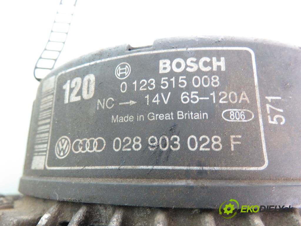 AUDI A4 (8D2, B5) SEDAN 1996 66,00 1.9 TDI - 1Z 1896,00 Alternátor 0123515008 ; 028903028F (Alternátor)