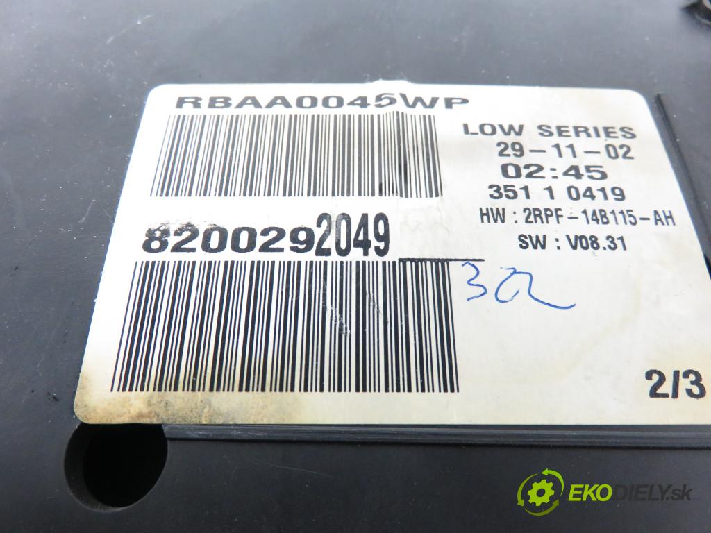 RENAULT MEGANE II (BM0/1_, CM0/1_) HB 2002 83,00 1.6 16V 113 - K4M 760 1598,00 spinačka / imobilizéra IMMO / Riadiaca jednotka 8200283924 ; 8200242405 ; 8200305575