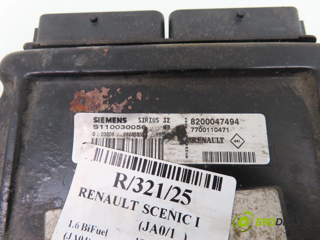 RENAULT SCENIC I (JA0/1_) MINIVAN 1999 79,00 1.6 BiFuel (JA04) - K4M 712 1598,00 Riadiaca jednotka Motor S110030056B ; 8200047494