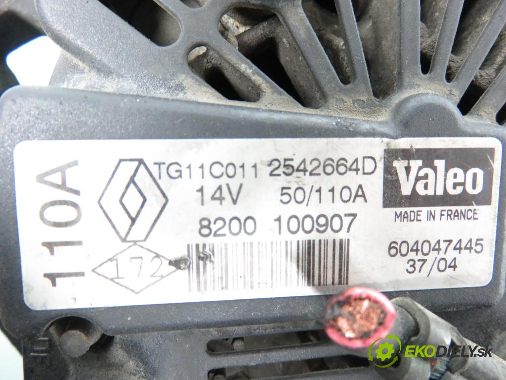 RENAULT MEGANE II (BM0/1_, CM0/1_) HB 2002 83,00 1.6 16V 113 - K4M 760 1598,00 Alternátor 8200100907 ; 2542664D (Alternátor)