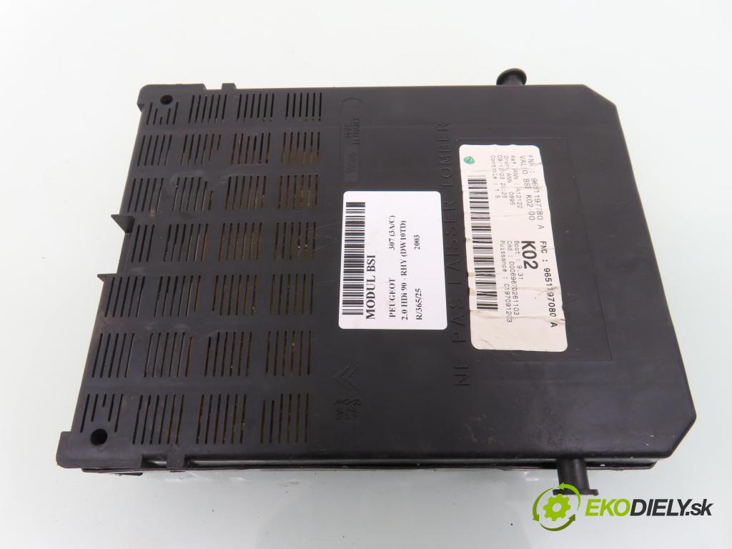 PEUGEOT 307 (3A/C) HB 2003 66,00 2.0 HDi 90 - RHY (DW10TD) 1997,00 MODUL BSI 9651197780A ; 9651197080A