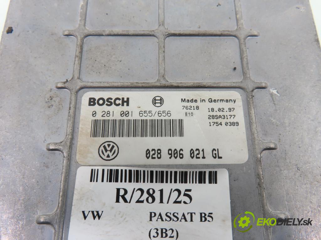 VW PASSAT B5 (3B2) SEDAN 1997 81,00 1.9 TDI - AVG 1896,00 Riadiaca jednotka Motor 028906021GL ; 0281001655