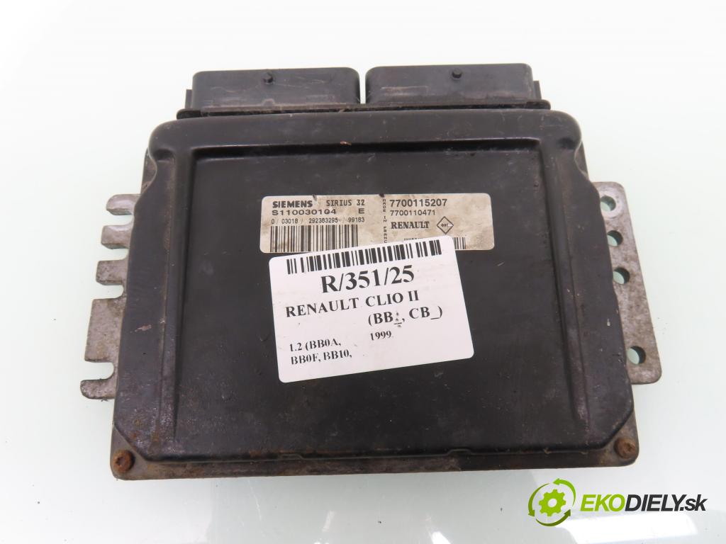 RENAULT CLIO II (BB_, CB_) HB 1999 43,00 1.2 8V 58 1149,00 Riadiaca jednotka Motor S110030104E ; 7700115207