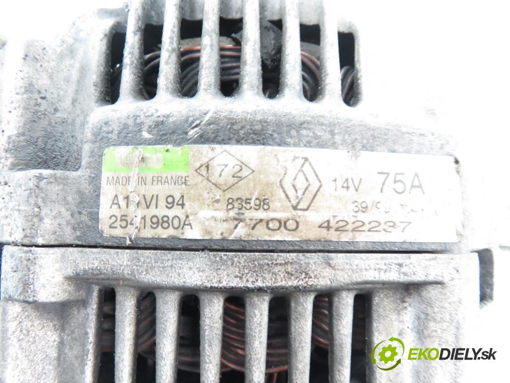 RENAULT MEGANE I (BA0/1_) KOMBI 1999 55,00 1.4 e (BA0E, BA0V) - E7J 764 1390,00 Alternátor 7700422237 ; 2541980A (Alternátor)