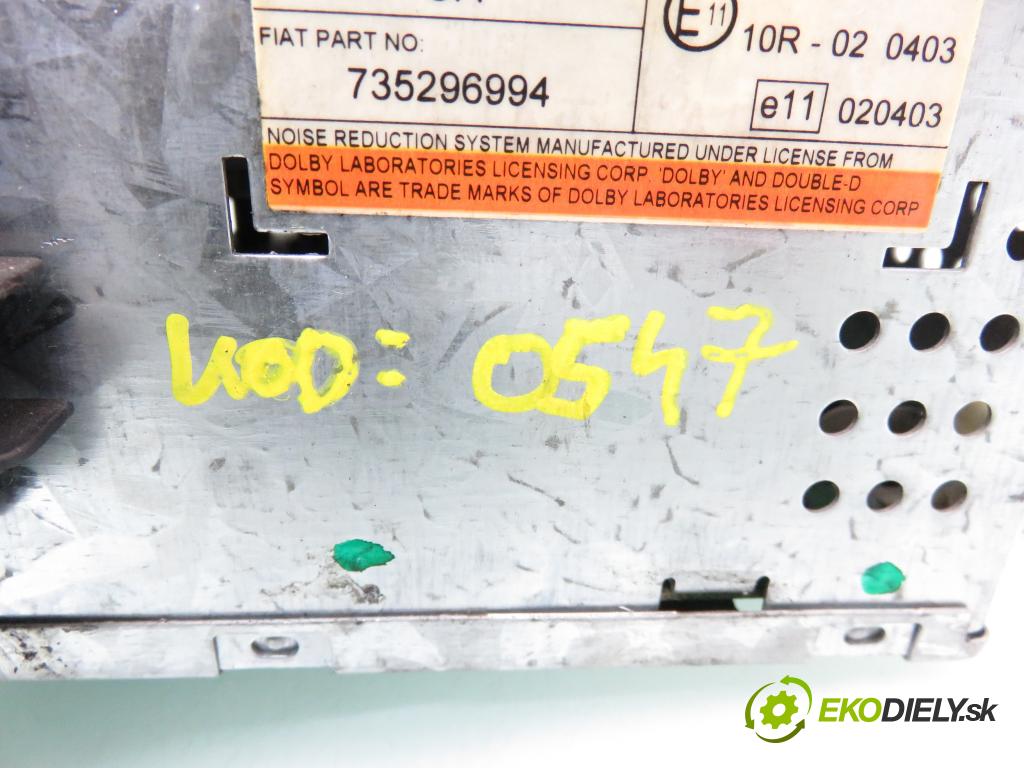 FIAT STILO Multi Wagon (192_) KOMBI 2003 85,00 1.9 JTD - 192 A1.000 1910,00 RADIO modul 735296994