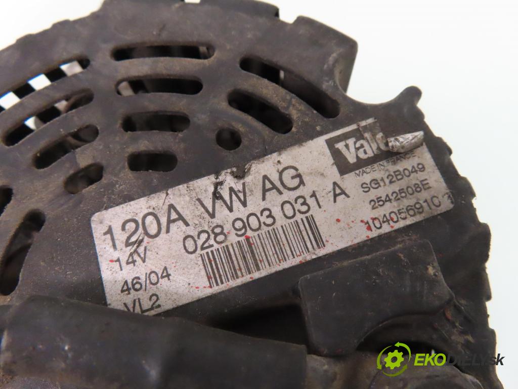 VW PASSAT B5 (3B2) SEDAN 1998 74,00 1.9 TDI - AVB 1896,00 Alternátor 028903031A (Alternátor)