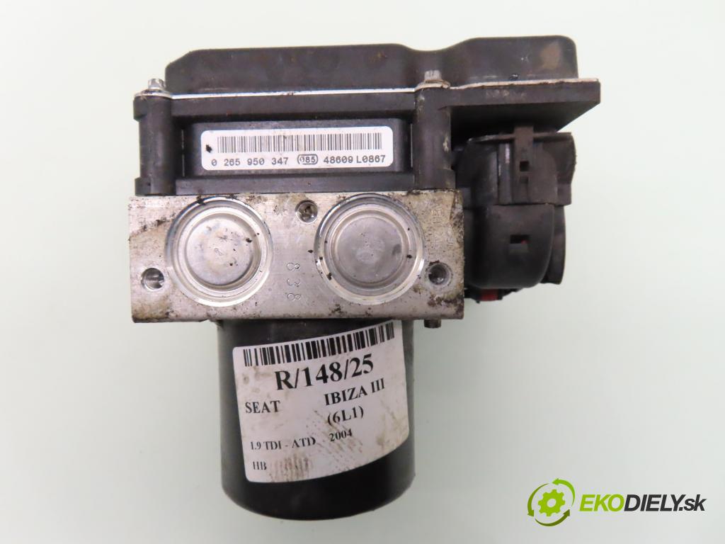 SEAT IBIZA III (6L1) HB 2004 74,00 1.9 TDI - ATD 1896,00 pumpa ABS 0265950347 ; 0265234090 ; 6Q0614517E (Pumpy brzdové)