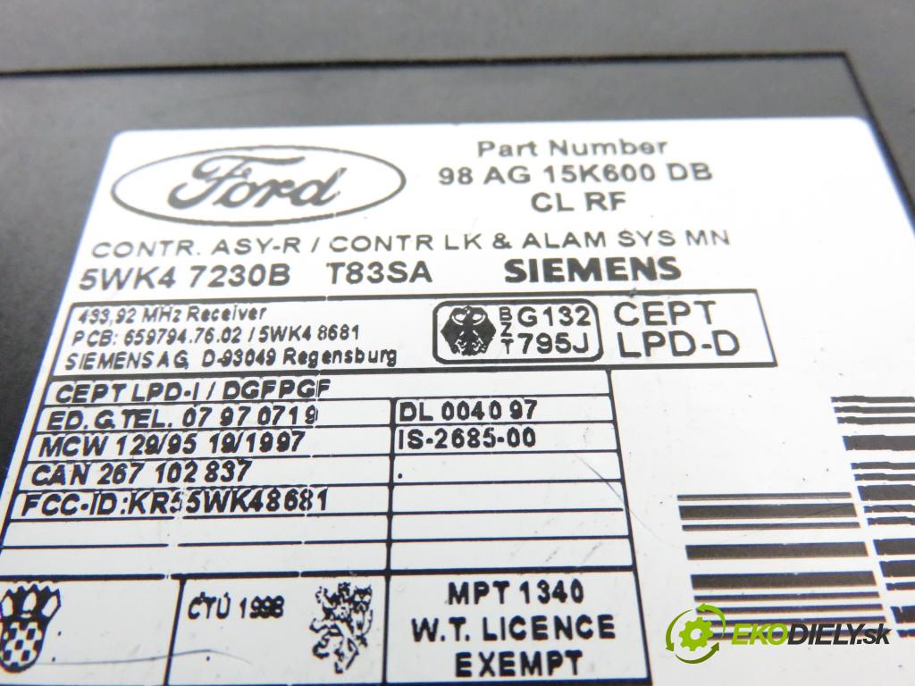 FORD FOCUS (DAW, DBW) HB 1999 55,00 1.4 16V - FXDA 1388,00 spinačka / imobilizéra IMMO / Riadiaca jednotka 98AB12A650CWD ; 98AG15K600DB ; 5WK47230B