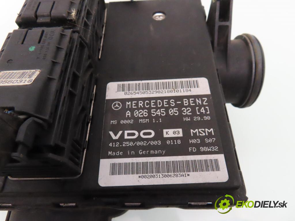 MERCEDES-BENZ KLASA A (W168) HB 1999 75,00 1.6 102 A 160 M 166.960 1598,00 Riadiaca jednotka Motor A0265450532 ; A1661402000