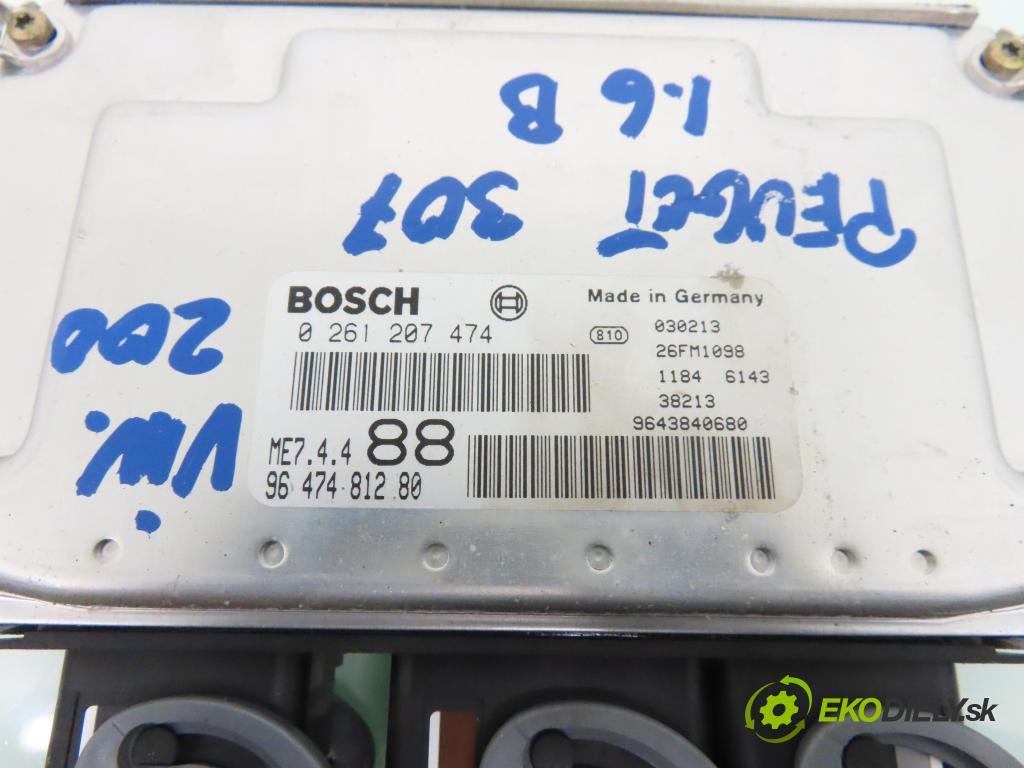 PEUGEOT 307 (3A/C) HB 2003 80,00 1.6 16V - NFU (TU5JP4) 1587,00 Riadiaca jednotka Motor 0261207474 ; 9647481280