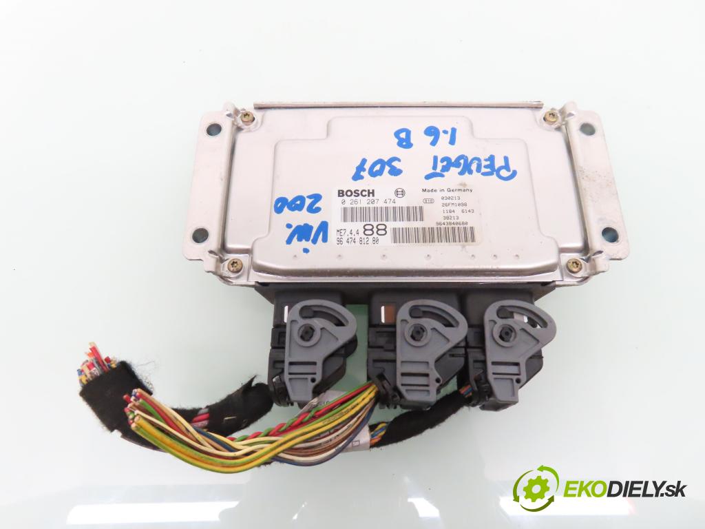 PEUGEOT 307 (3A/C) HB 2003 80,00 1.6 16V - NFU (TU5JP4) 1587,00 Riadiaca jednotka Motor 0261207474 ; 9647481280