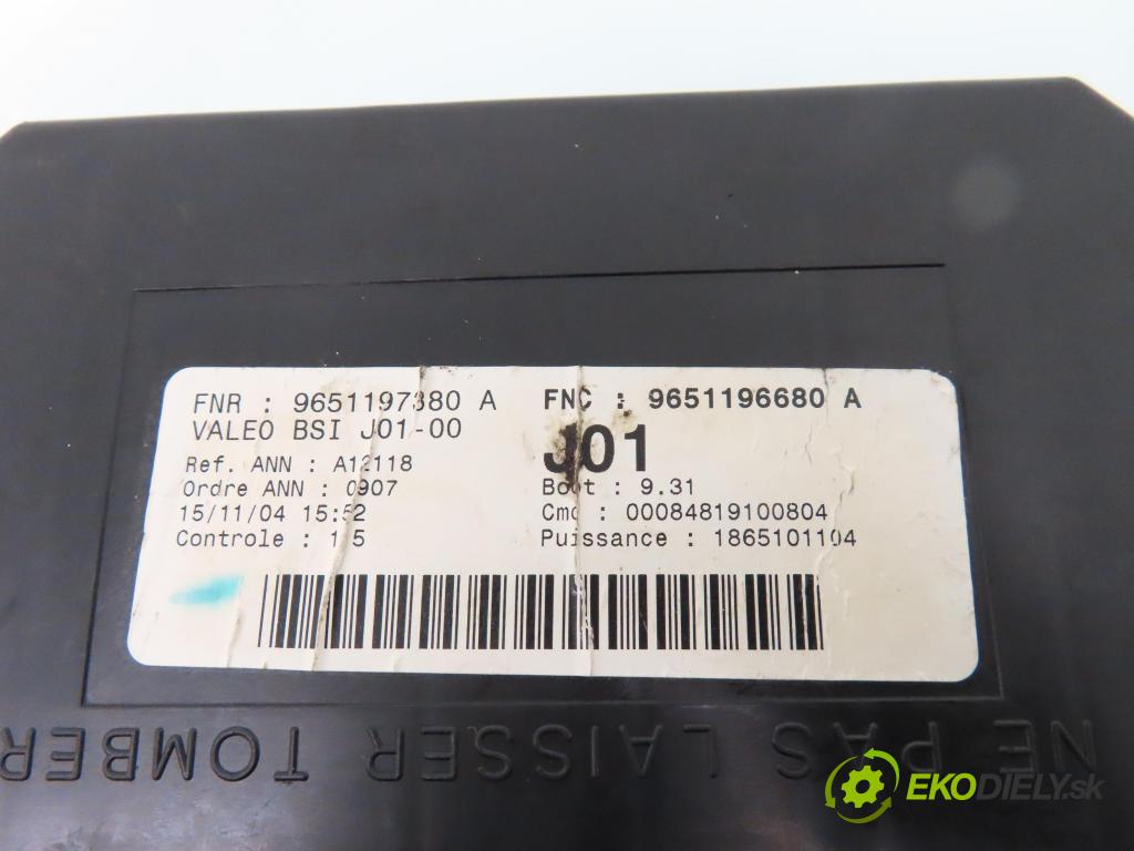 PEUGEOT 307 (3A/C) HB 2003 66,00 2.0 HDi 90 - RHY (DW10TD) 1997,00 MODUL BSI 9651196680A ; 9651197380A