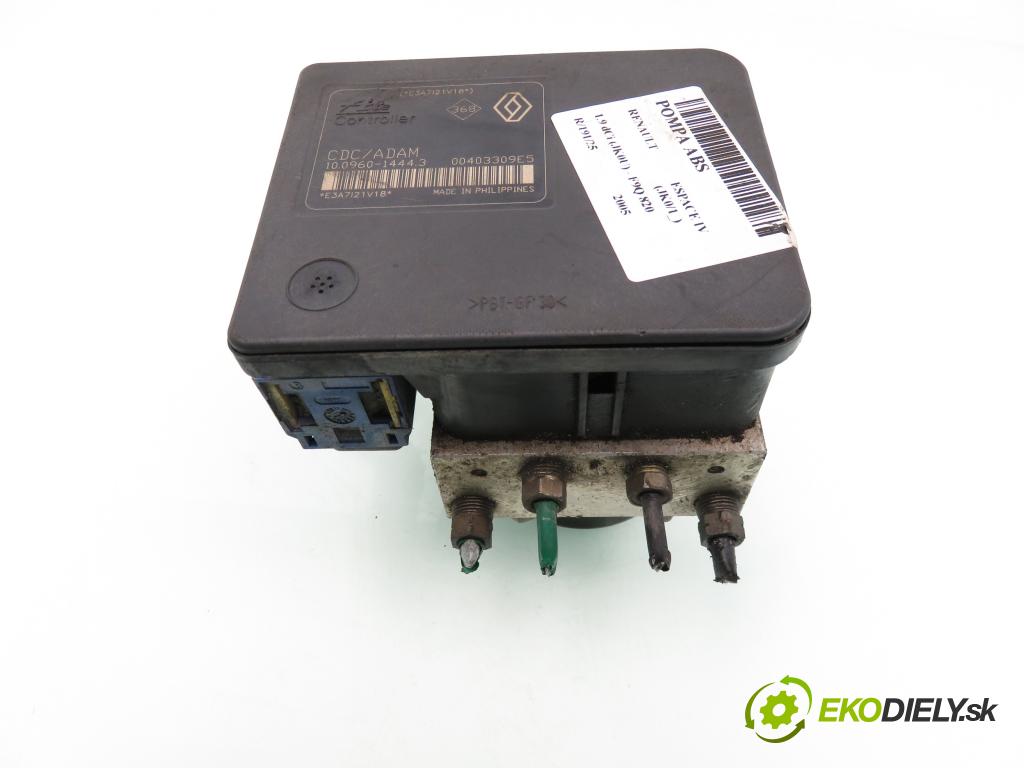 RENAULT ESPACE IV (JK0/1_) VAN 2005 85,00 1.9 dCi 116 - F9Q 820 1870,00 Pumpa ABS 10096014443 ; 8200808145 ; 10039929574 (Pumpa ABS)