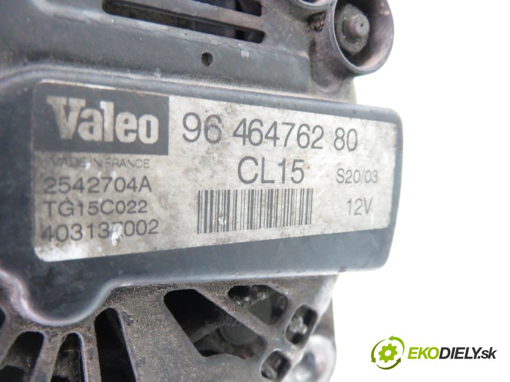 PEUGEOT 206 liftback (2A/C) HB 2004 50,00 1.4 HDi 8V 70 - 8HZ 1398,00 Alternátor 9646476280 (Alternátor)