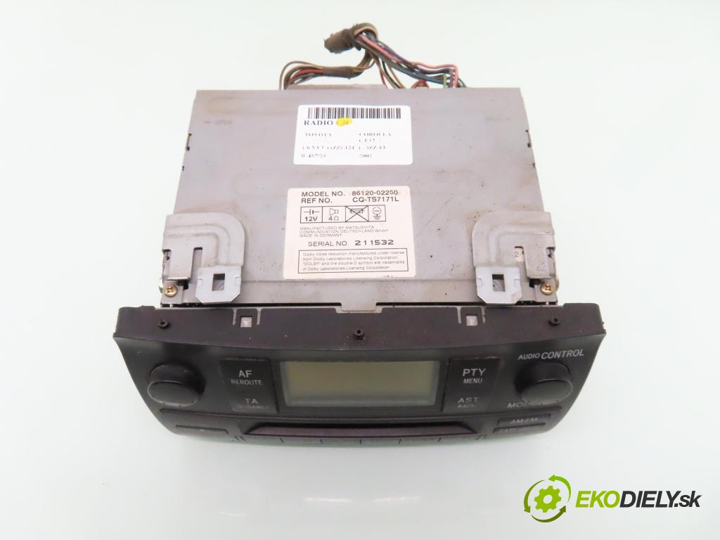 TOYOTA COROLLA (_E12_) HB 2002 81,00 1.6 VVT-i (ZZE121_) - 3ZZ-FE 1598,00 RADIO Modul 8612002250