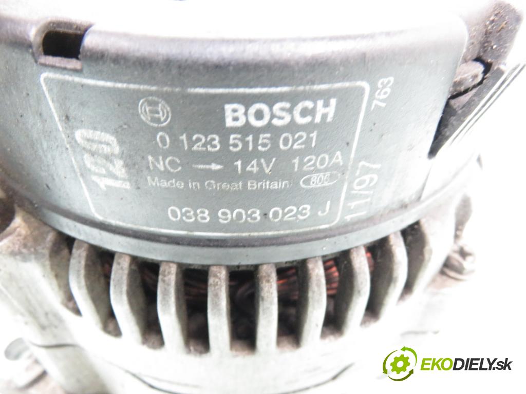 AUDI A3 (8L1) HB 1997 66,00 1.9 TDI - AGR 1896,00 Alternátor 0123515021 ; 038903023J (Alternátor)