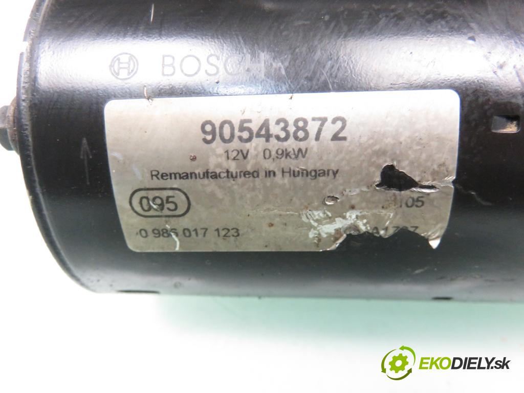 OPEL CORSA C (X01) HB 2001 55,00 1.2 16V 75 - Z 12 XE 1199,00 startér 90543872 ; 0986017123 (Startér)